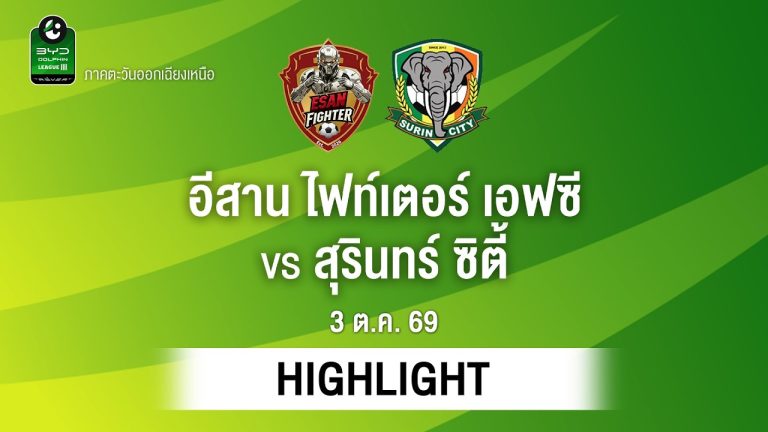 ไฮไลท์ฟุตบอล ไทยลีก : อีสาน ไฟท์เตอร์ เอฟซี พบ สุรินทร์ ซิตี้