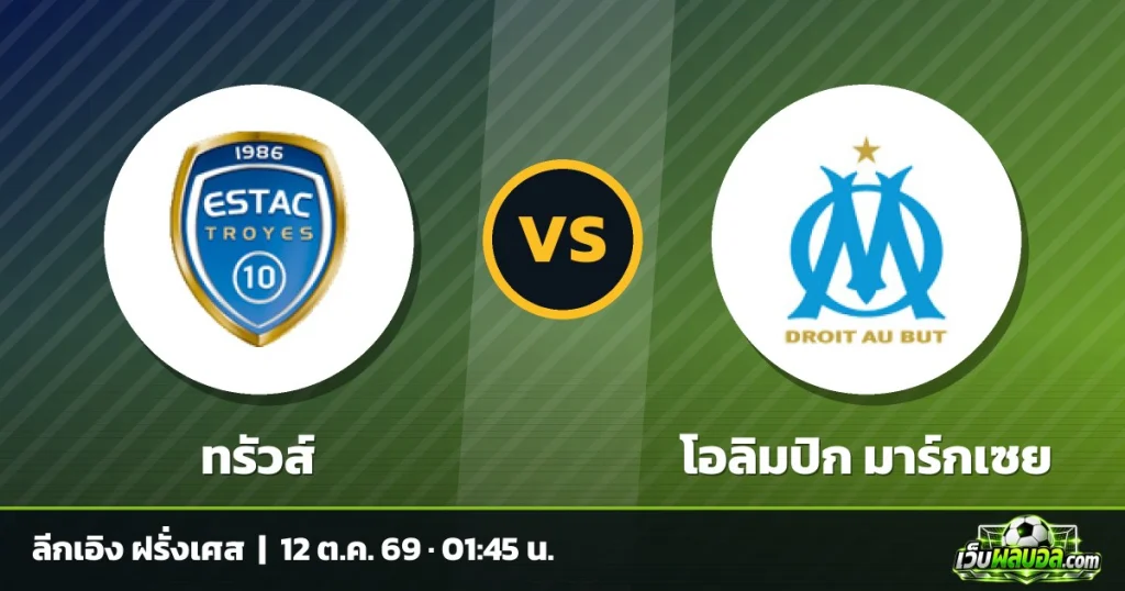 วิเคราะห์บอล ทรัวส์ vs โอลิมปิก มาร์กเซย ลีกเอิง ฝรั่งเศส 11 ตุลาคม 2569